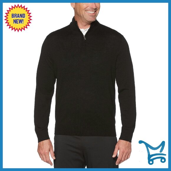 Men's Thermal Merino Wool Quarter Zip Golf Sweater Breathable & Warm